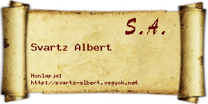 Svartz Albert névjegykártya